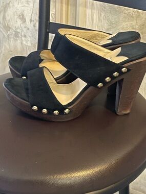 Jimmy choo Black Studded Suede Platform Heels - Women 40 excellent condition